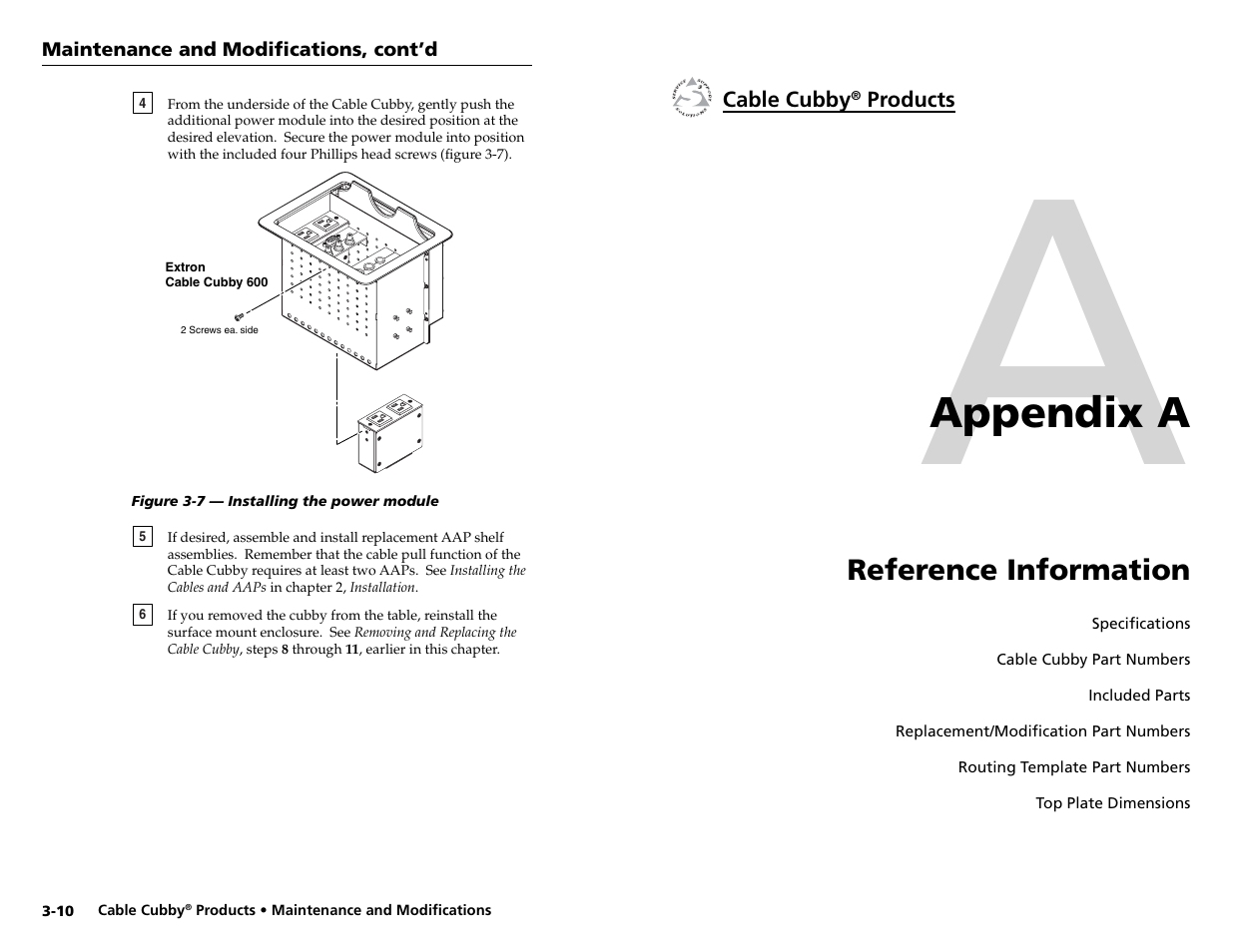 Appendix a | Extron electronic Cable Cubby 800  EU User Manual | Page 19 / 33