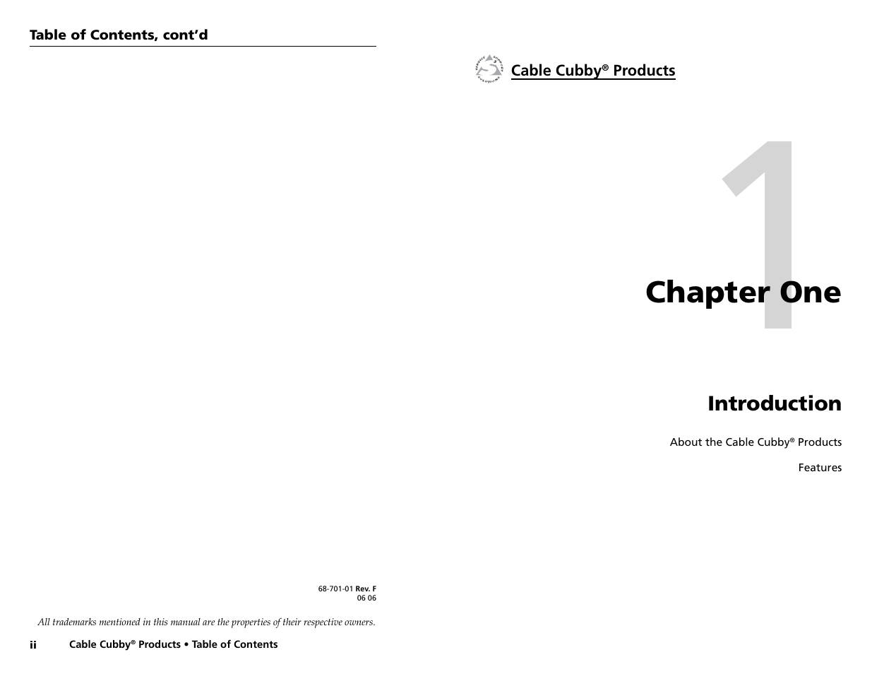 Chapter one | Extron electronic Cable Cubby 800  EU User Manual | Page 4 / 33