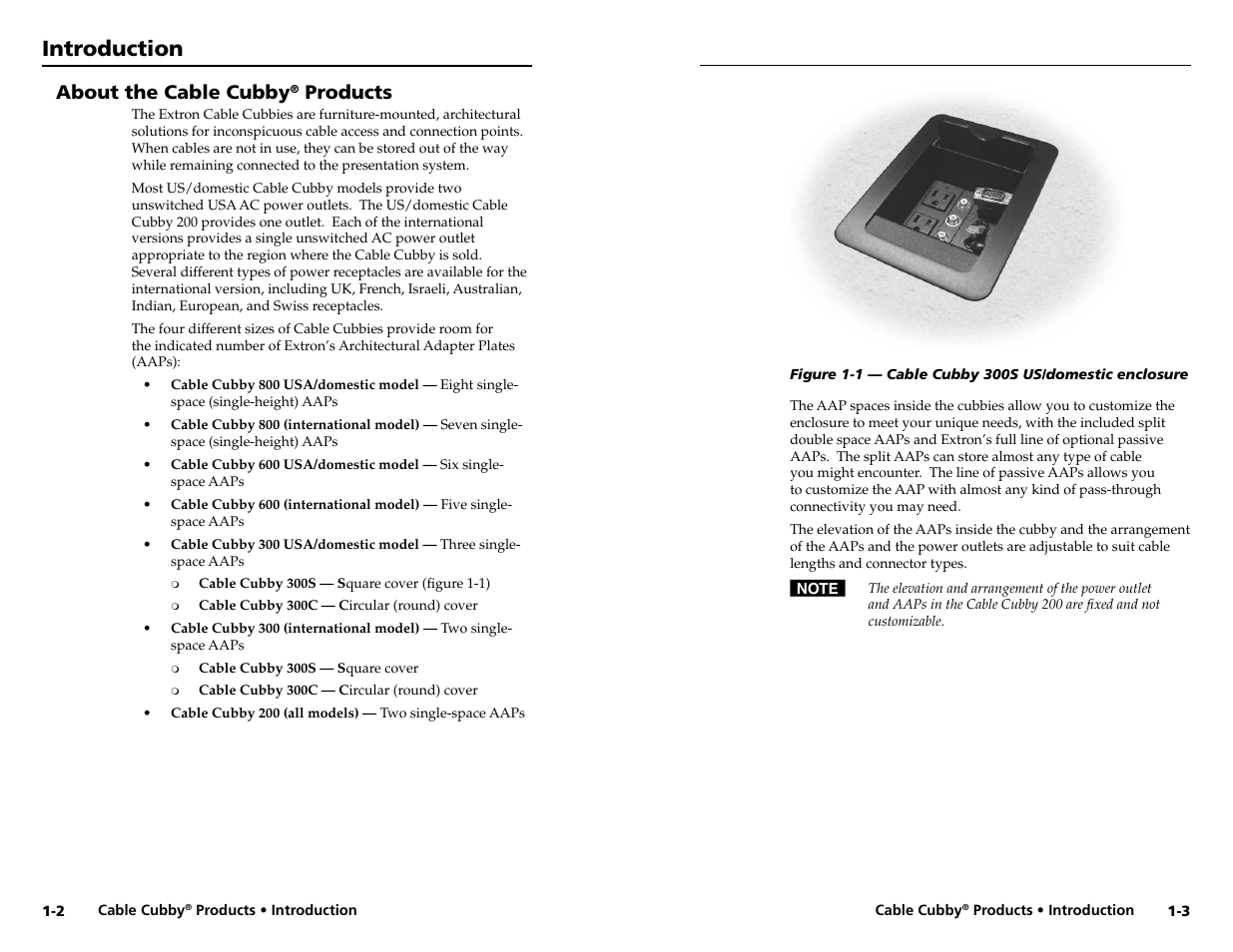 Introduction, About the cable cubby, Products | Extron electronic Cable Cubby 800  EU User Manual | Page 5 / 33