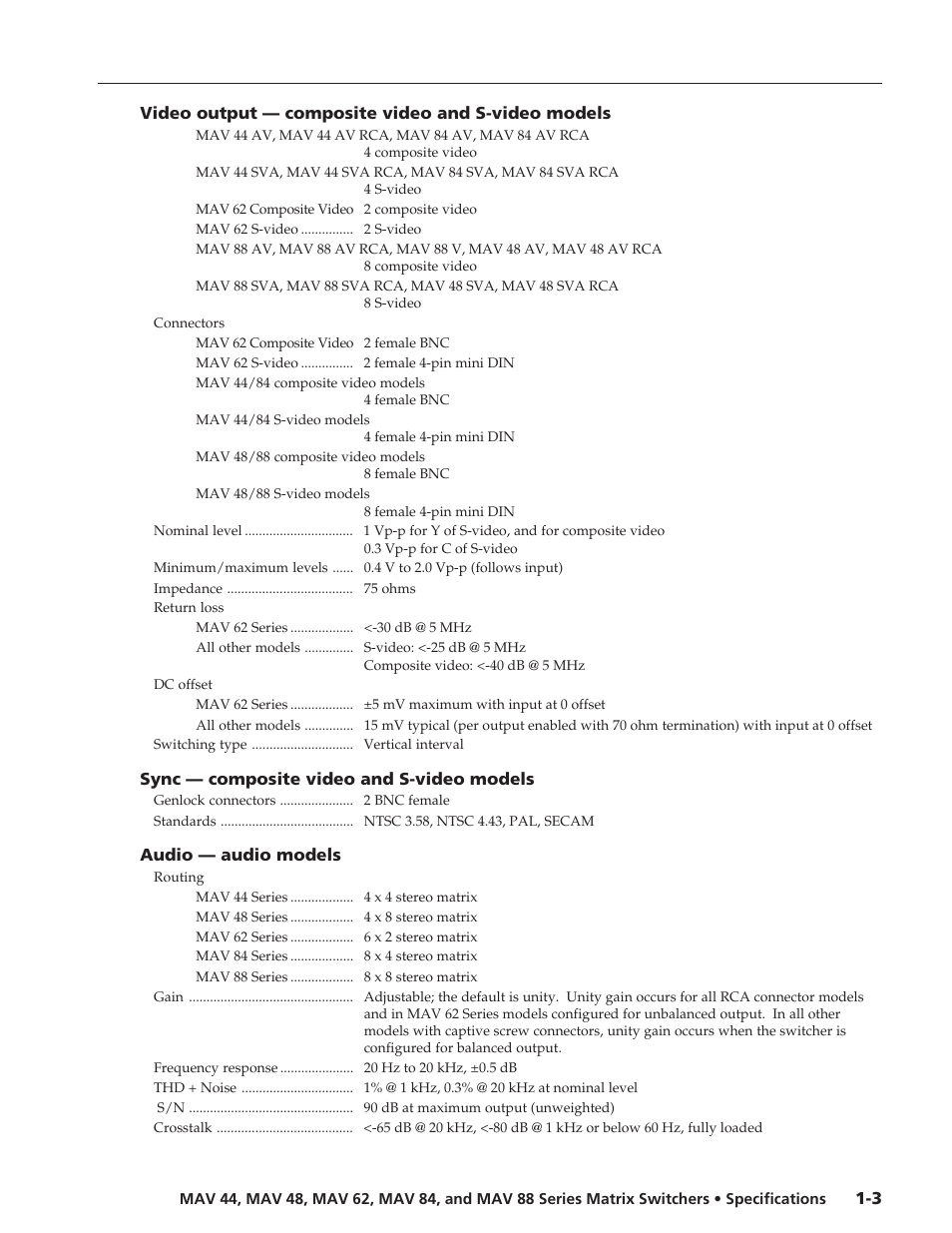 Extron electronic MAV 48 Series User Manual | Page 2 / 5