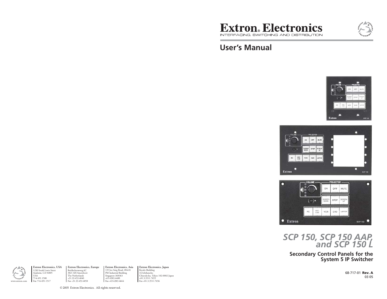 Extron Electronics SCP 150 User Manual | 23 pages