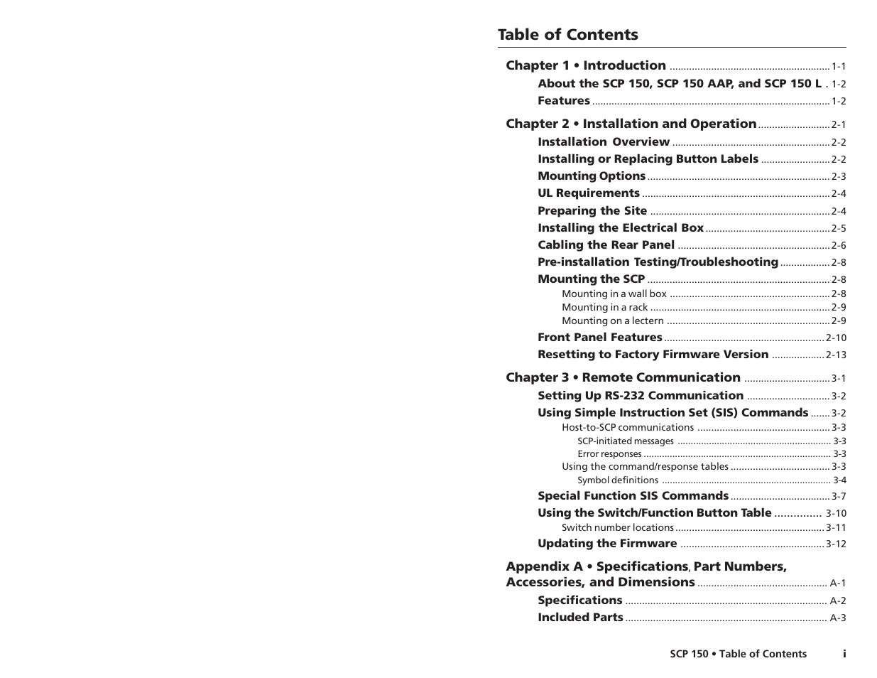 Extron Electronics SCP 150 User Manual | Page 3 / 23