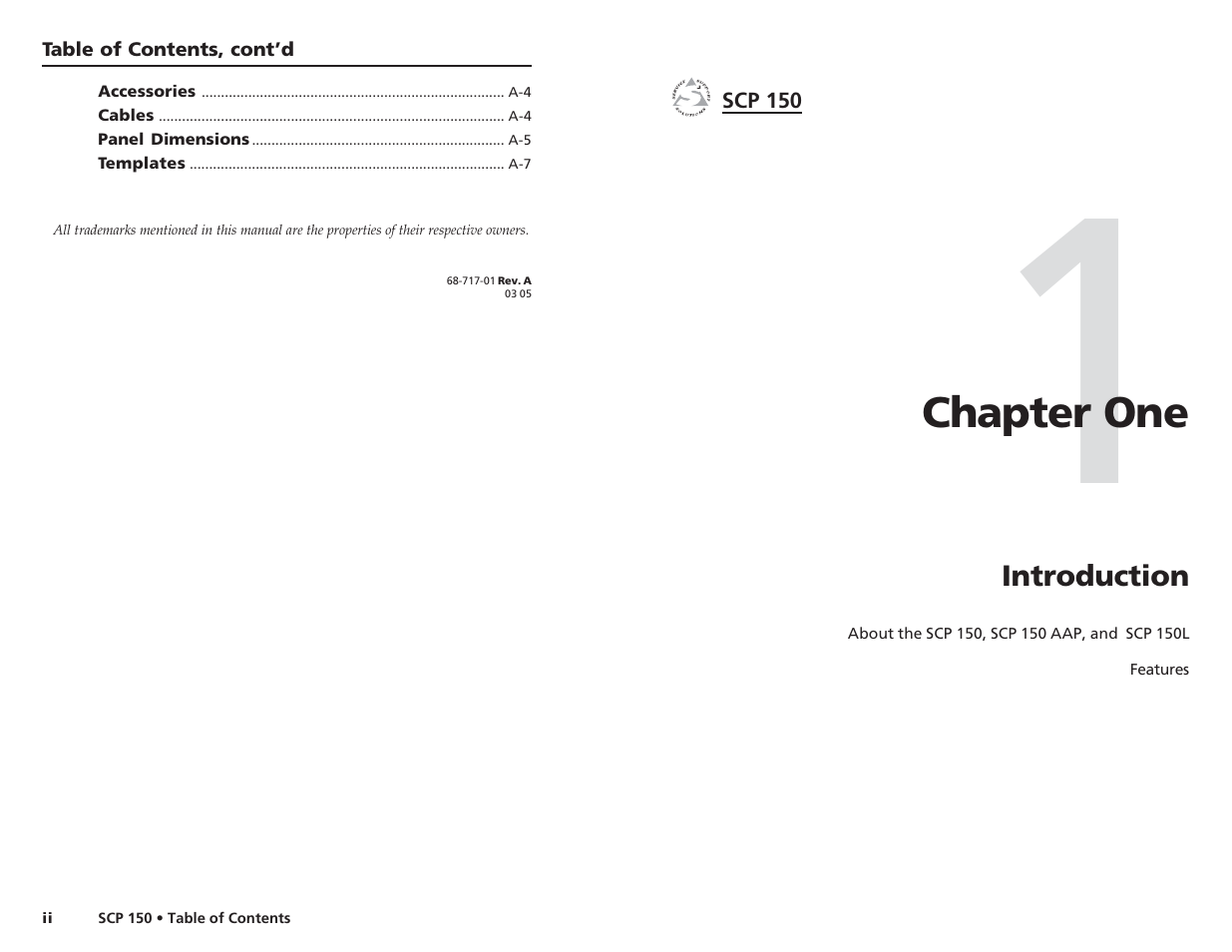 Chapter one | Extron Electronics SCP 150 User Manual | Page 4 / 23