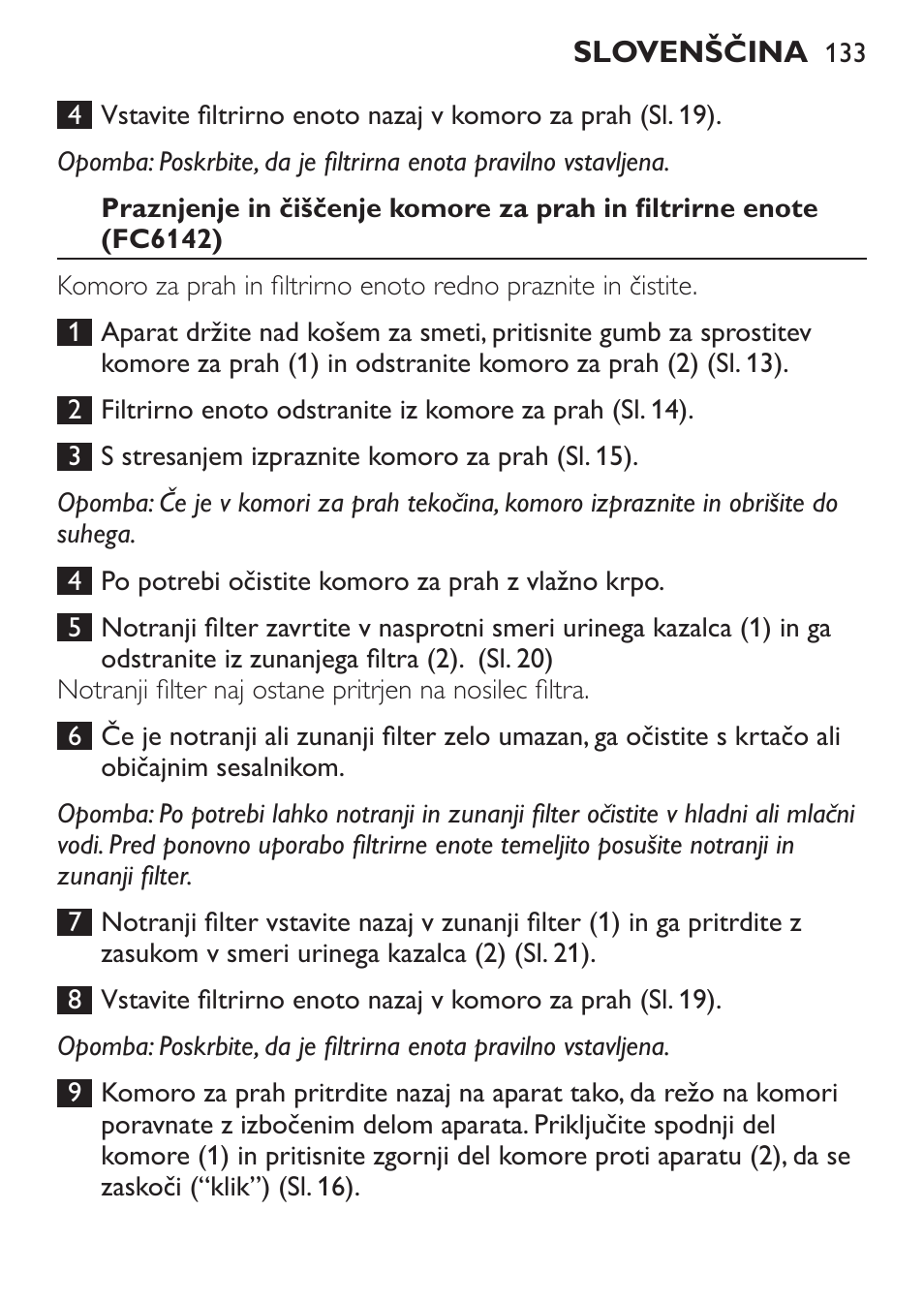 Philips FC6142 User Manual | Page 133 / 160