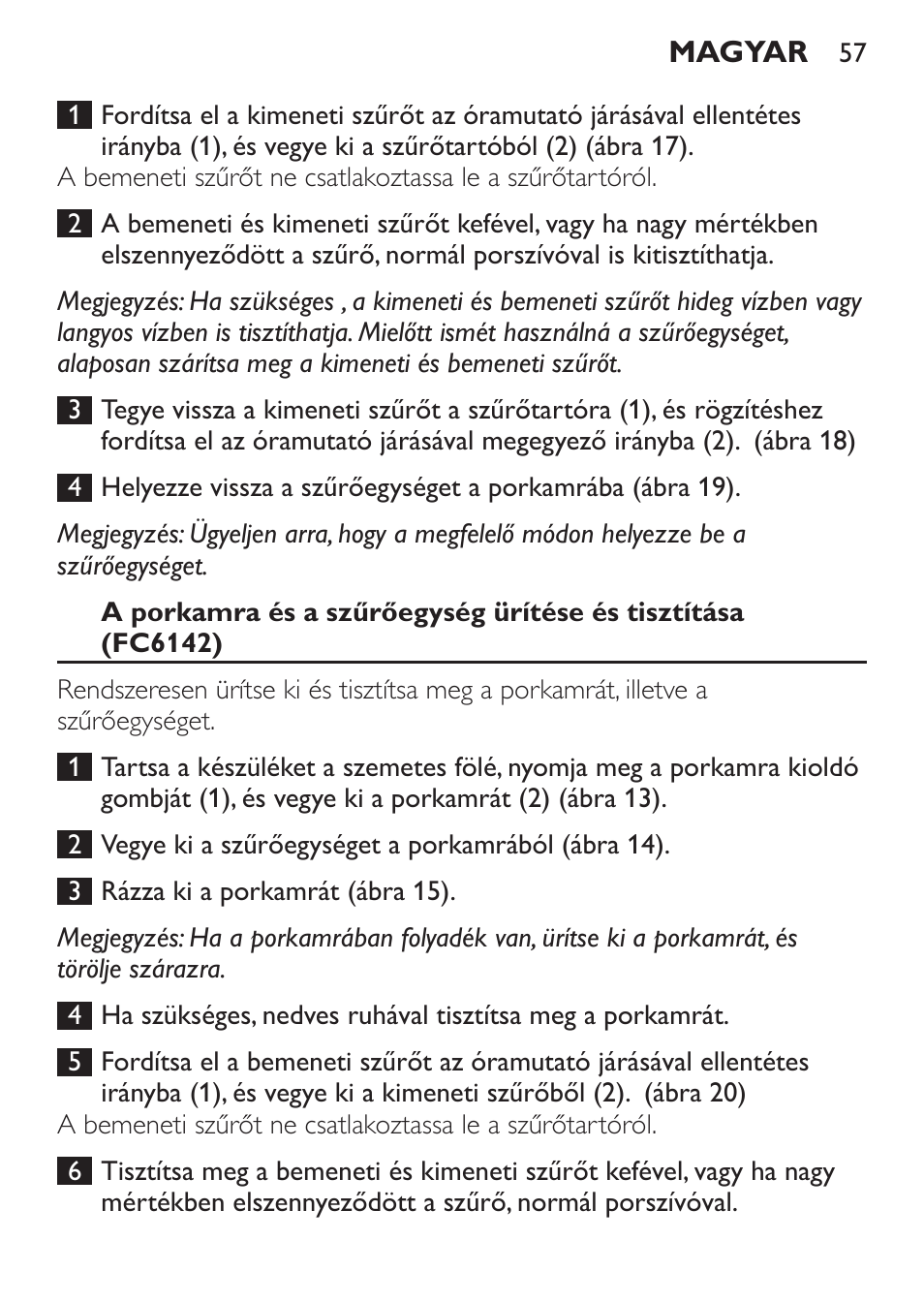 Philips FC6142 User Manual | Page 57 / 160