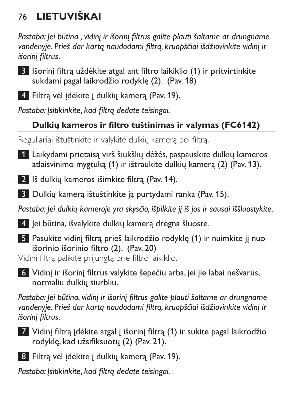 Philips FC6142 User Manual | Page 76 / 160