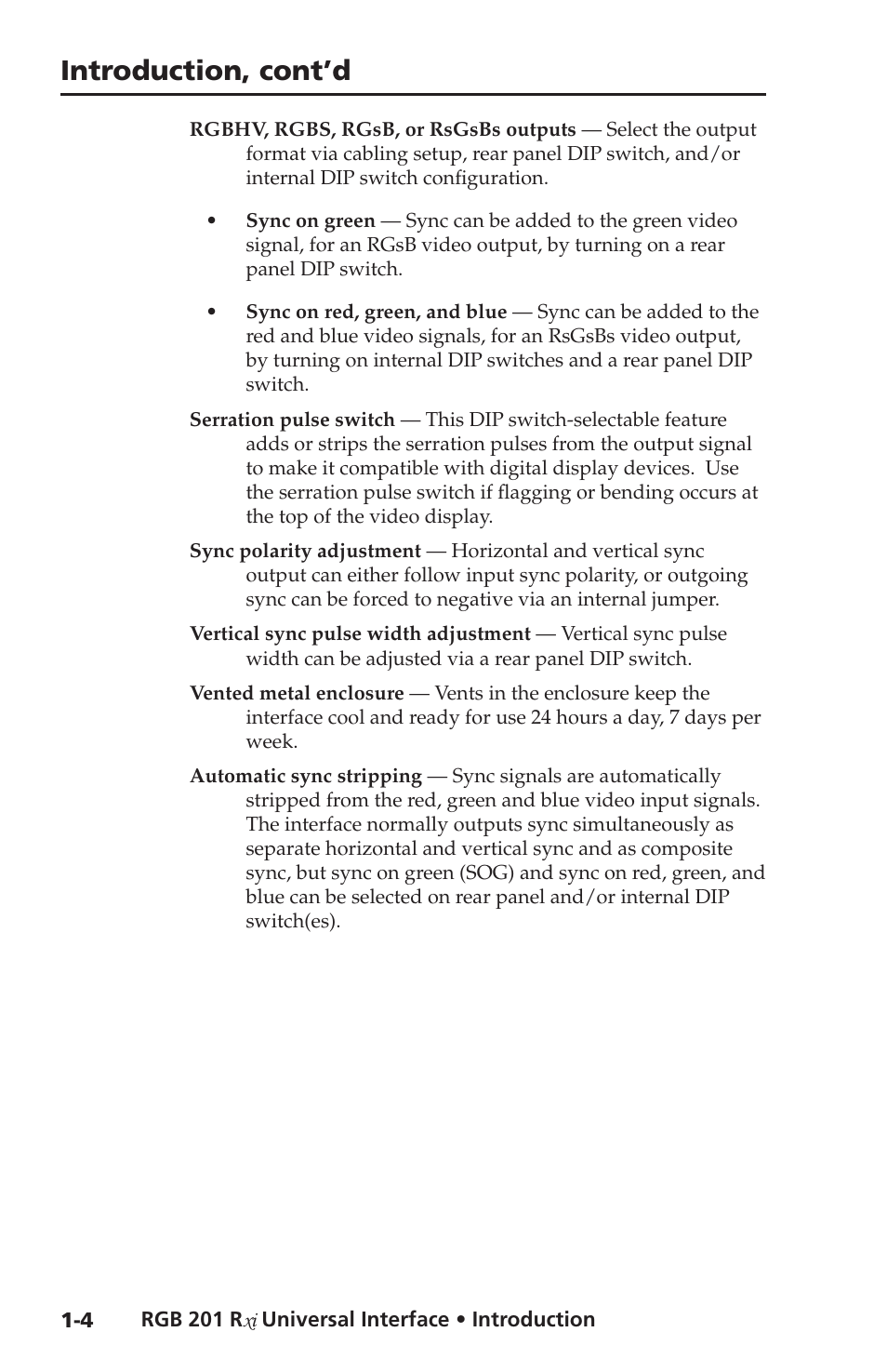 Introduction, cont’d | Extron Electronics RGB 201 User Manual | Page 12 / 46