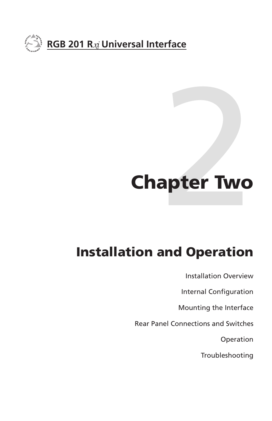 Chapter 2: installation and operation, Chapter 2 • installation and operation | Extron Electronics RGB 201 User Manual | Page 13 / 46