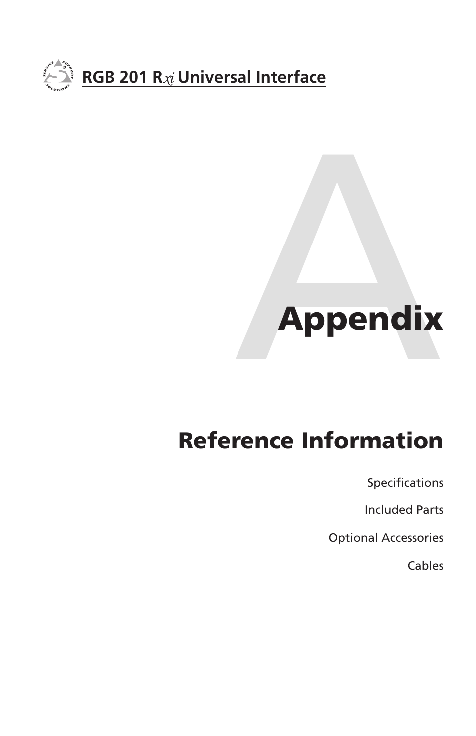 Appendix a: reference information, Appendix • reference information | Extron Electronics RGB 201 User Manual | Page 39 / 46
