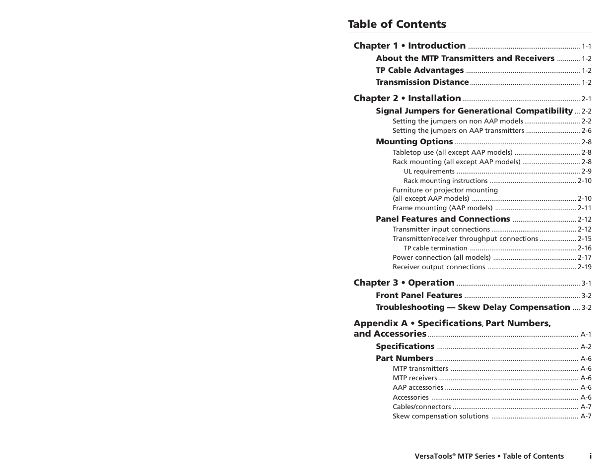 Extron Electronics VersaTools MTP Series User Manual | Page 4 / 22