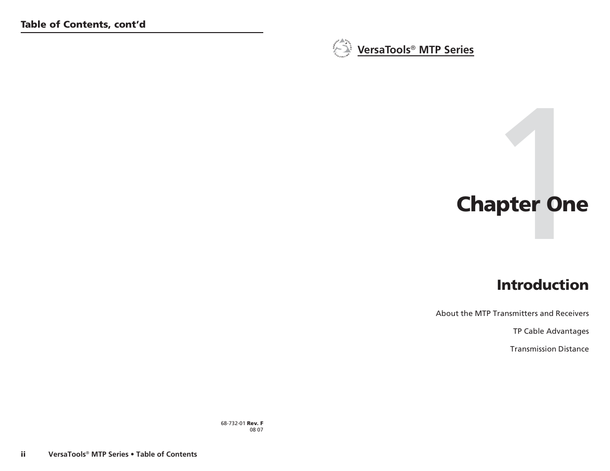 Chapter one • introduction, Chapter 1 • introduction | Extron Electronics VersaTools MTP Series User Manual | Page 5 / 22