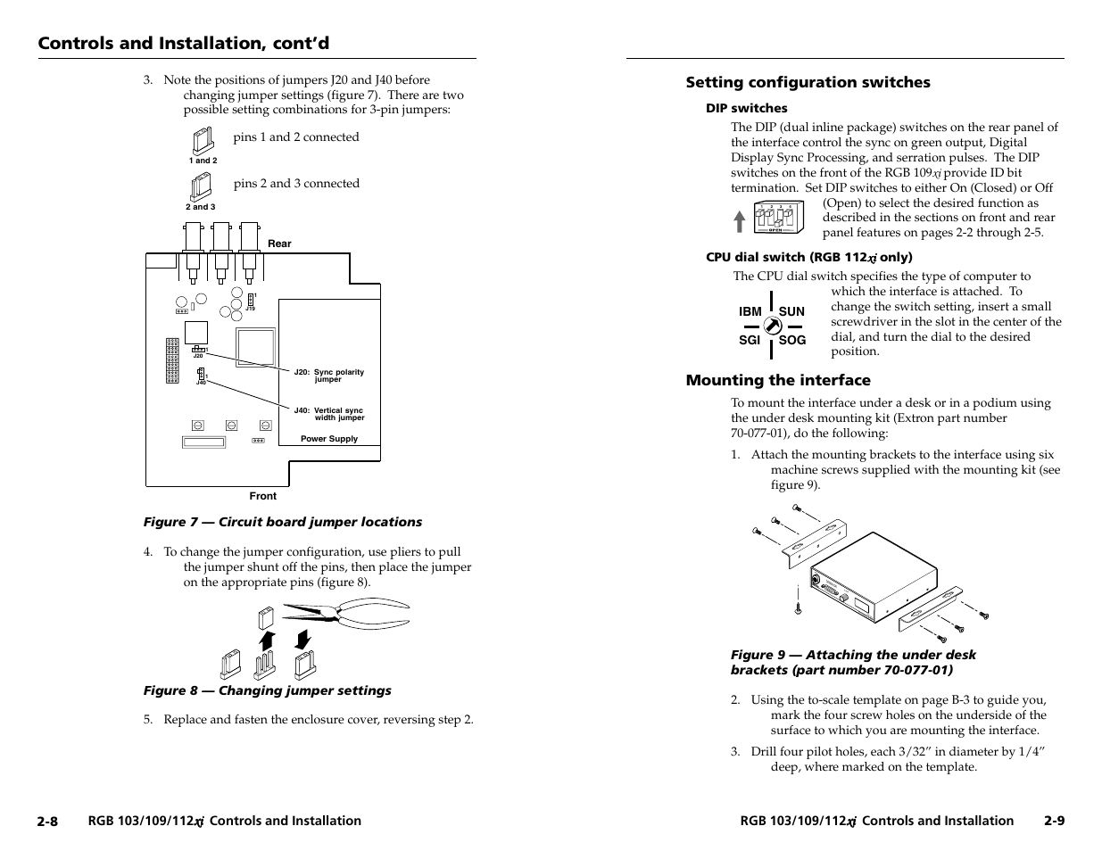 Controls and installation, cont’d | Extron Electronics RGB 103xi User Manual | Page 10 / 17