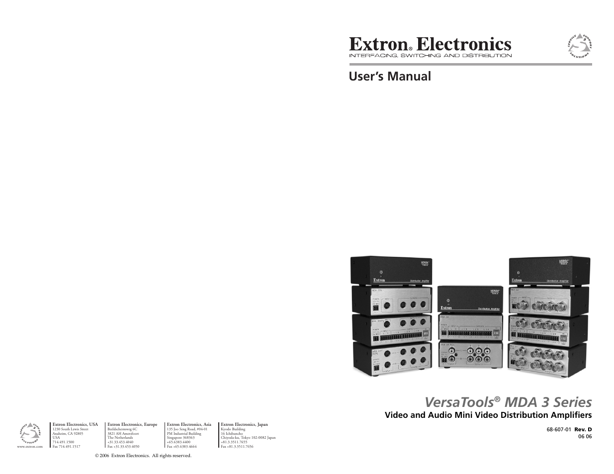 Extron electronic MDA 3 Series User Manual | 13 pages