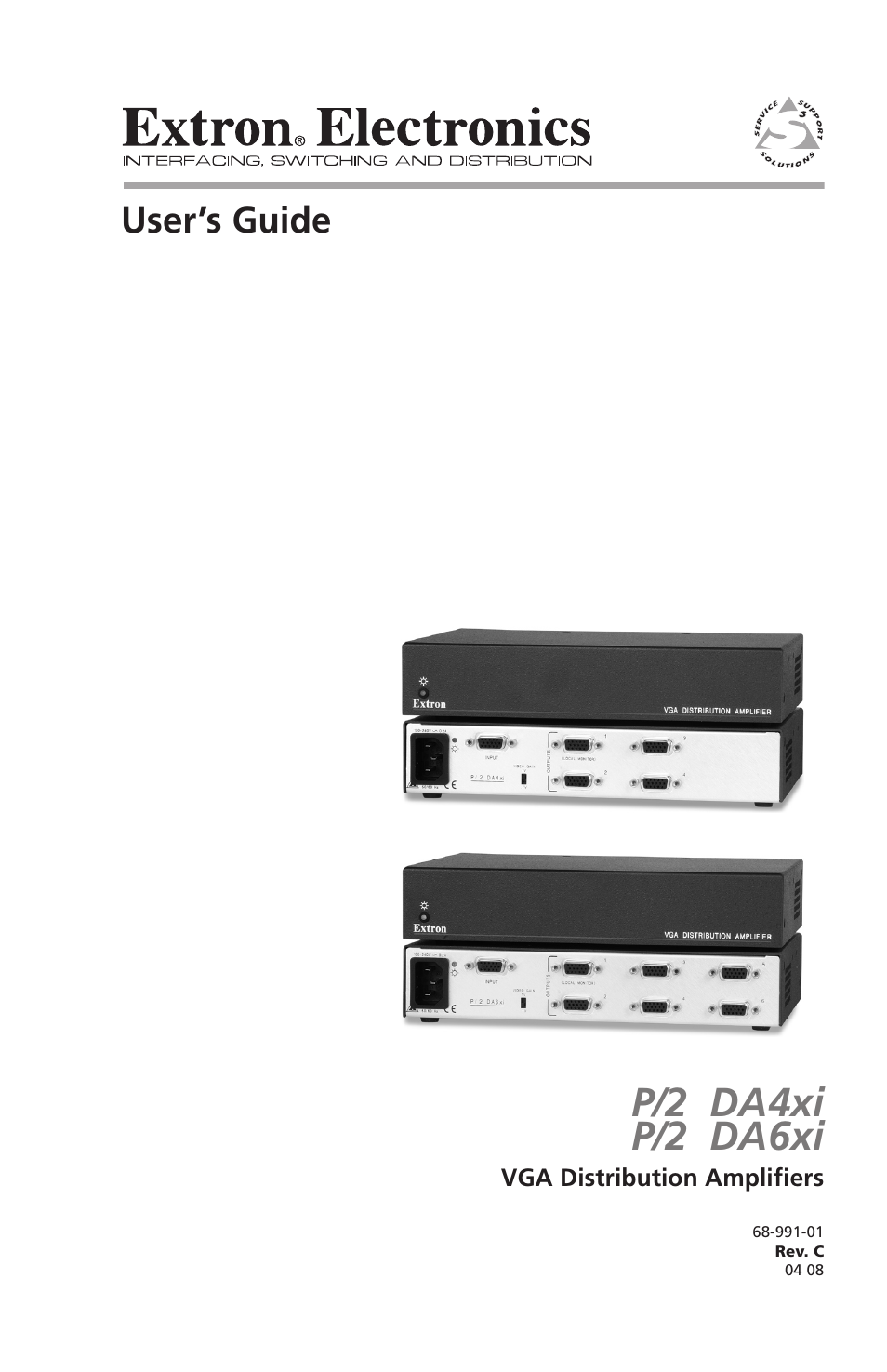Extron electronic VGA Distribution Amplifiers P/2 DA6xi s User Manual | 20 pages