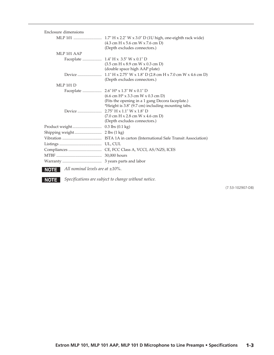 Extron electronic MLP 101 D User Manual | Page 2 / 2
