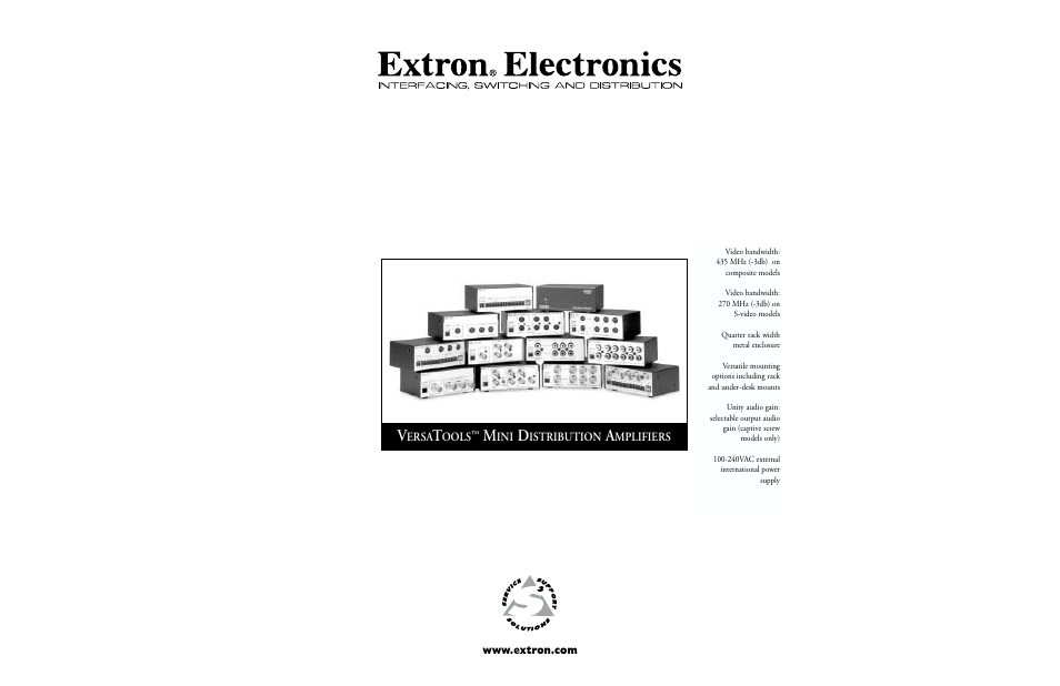 Extron electronic Mini Distribution Amplifier User Manual | 4 pages