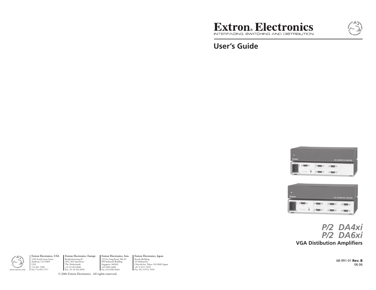 Extron electronic P/2 DA4xi User Manual | 10 pages