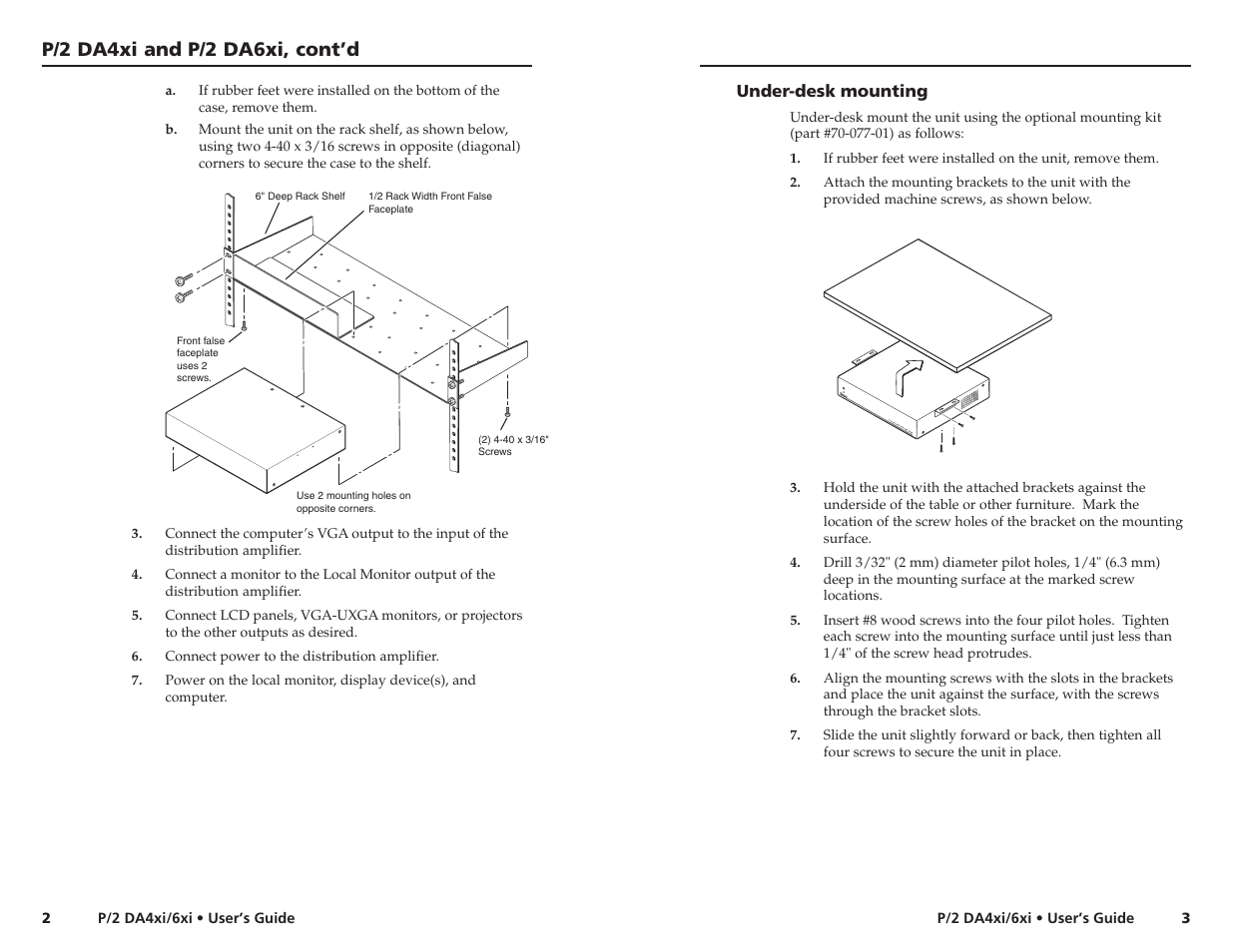 P/2 da4xi and p/2 da6xi, cont’d | Extron electronic P/2 DA4xi User Manual | Page 5 / 10