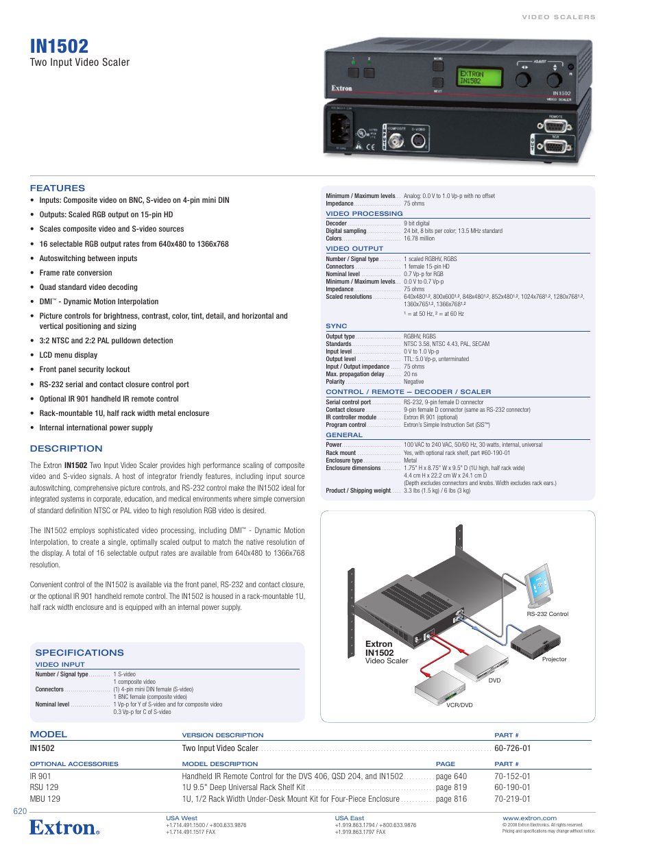 Extron electronic 819 60-190-01 User Manual | 1 page