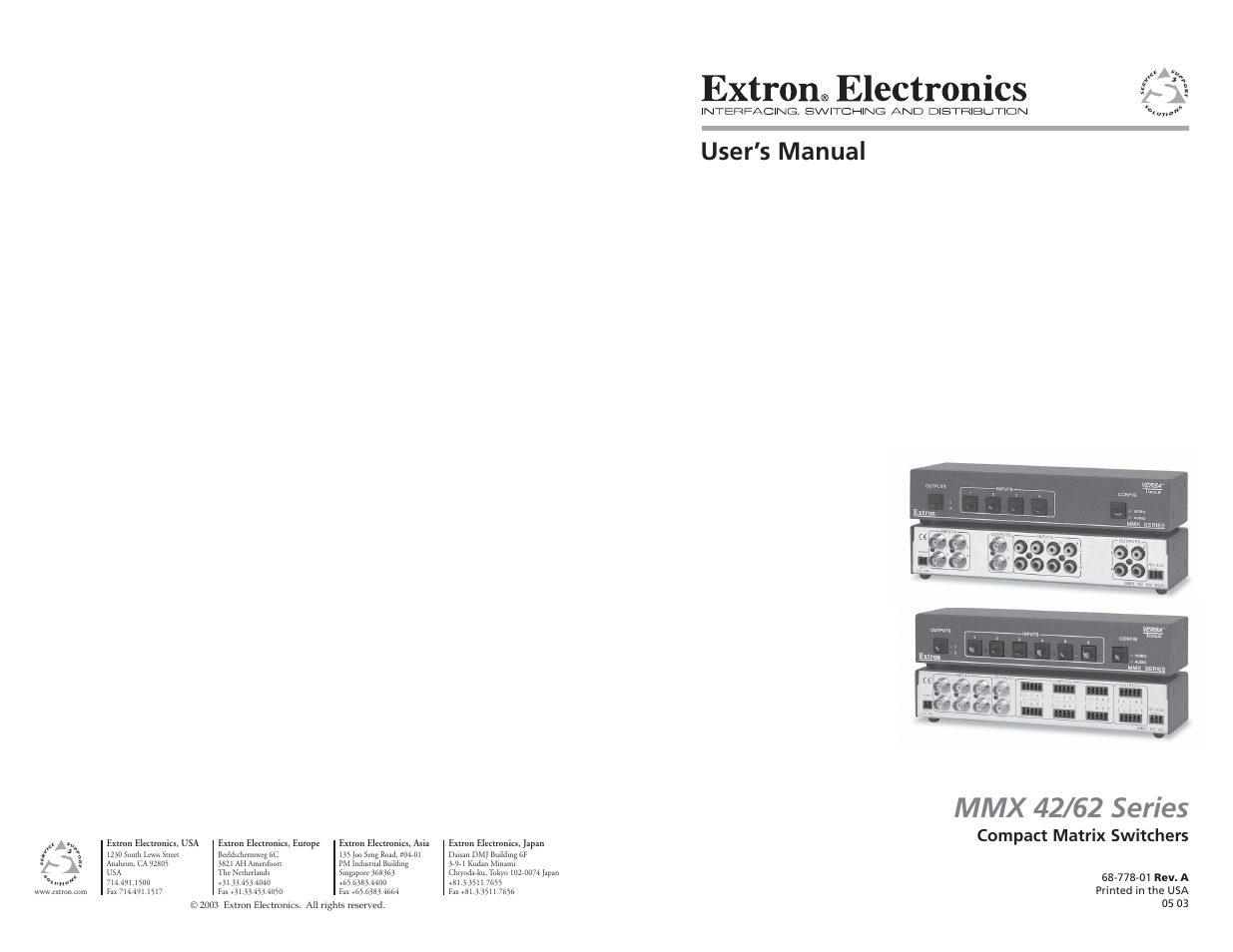 Extron electronic MMX 42 User Manual | 23 pages