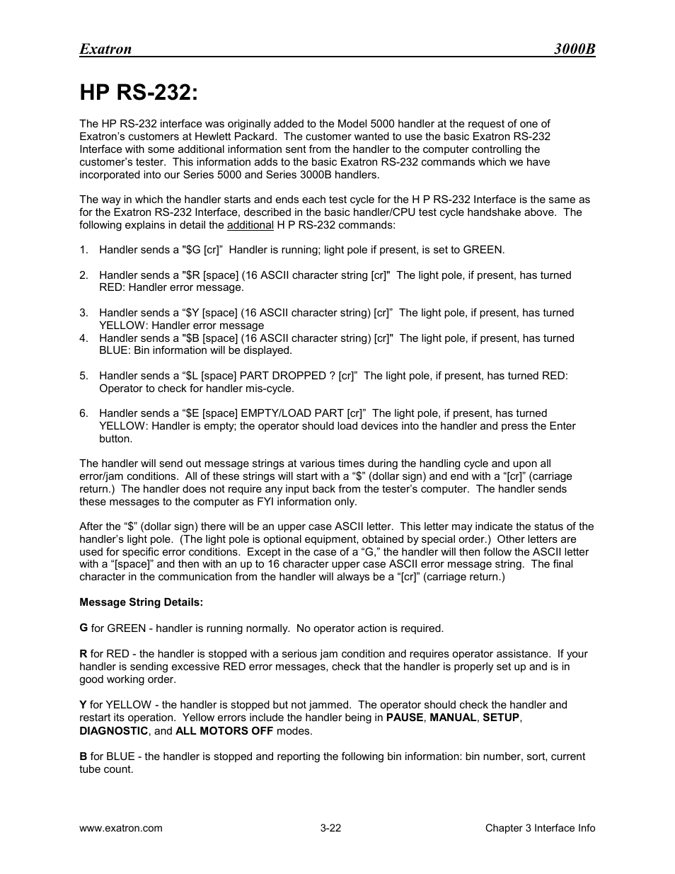 Hp rs-232, Hp rs-232: -22, Exatron 3000b | Extron electronic 3000B User Manual | Page 64 / 187