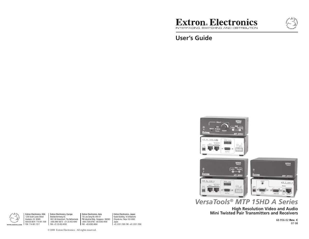 Extron electronic MTP T 15HD A AAP User Manual | 18 pages