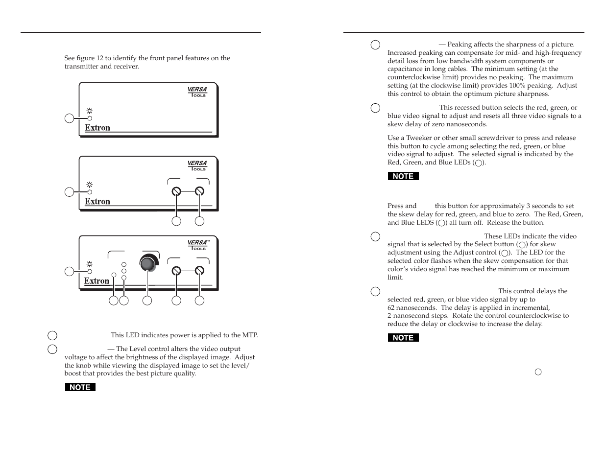Front panel controls and indicators, Versatools, Mtp 15hd a series, cont’d | Extron electronic MTP T 15HD A AAP User Manual | Page 14 / 18