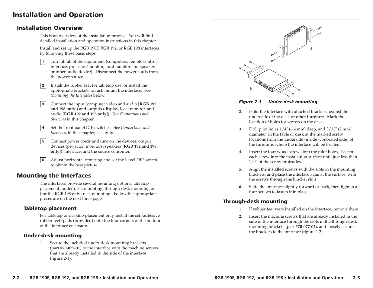 Installation and operation | Extron Electronics RGB 192 User Manual | Page 7 / 16