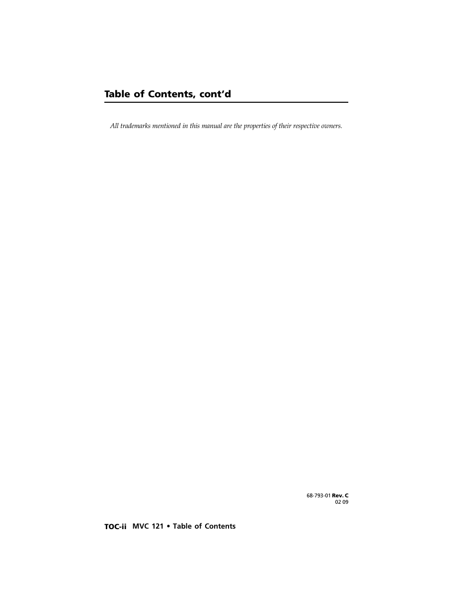 Table of contents, cont’d | Extron Electronics MVC 121 User Manual | Page 10 / 48