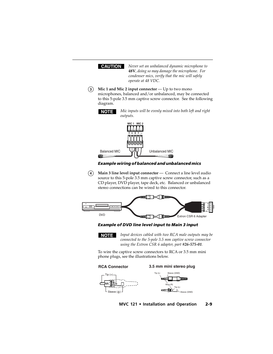 Extron Electronics MVC 121 User Manual | Page 21 / 48