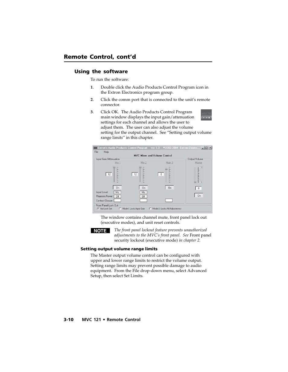 Remote control, cont’d | Extron Electronics MVC 121 User Manual | Page 36 / 48