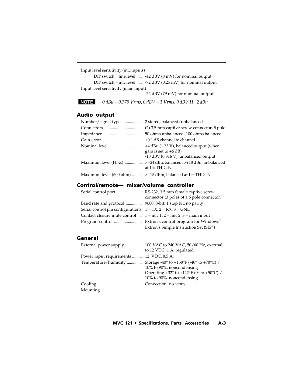 Extron Electronics MVC 121 User Manual | Page 43 / 48