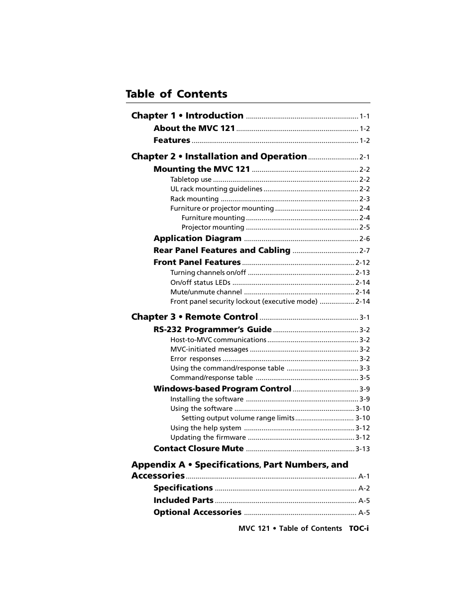 Extron Electronics MVC 121 User Manual | Page 9 / 48