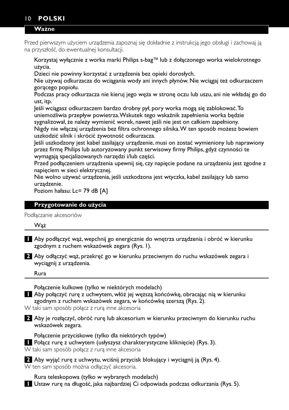 Polski 10 | Philips FC8424 User Manual | Page 10 / 76