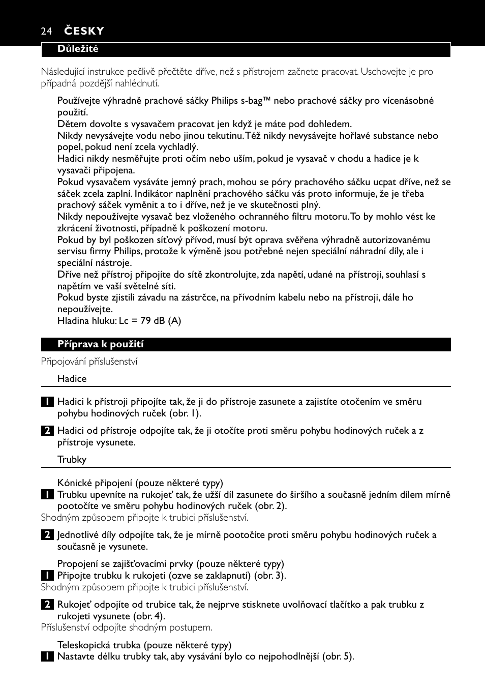 Česky 24 | Philips FC8424 User Manual | Page 24 / 76