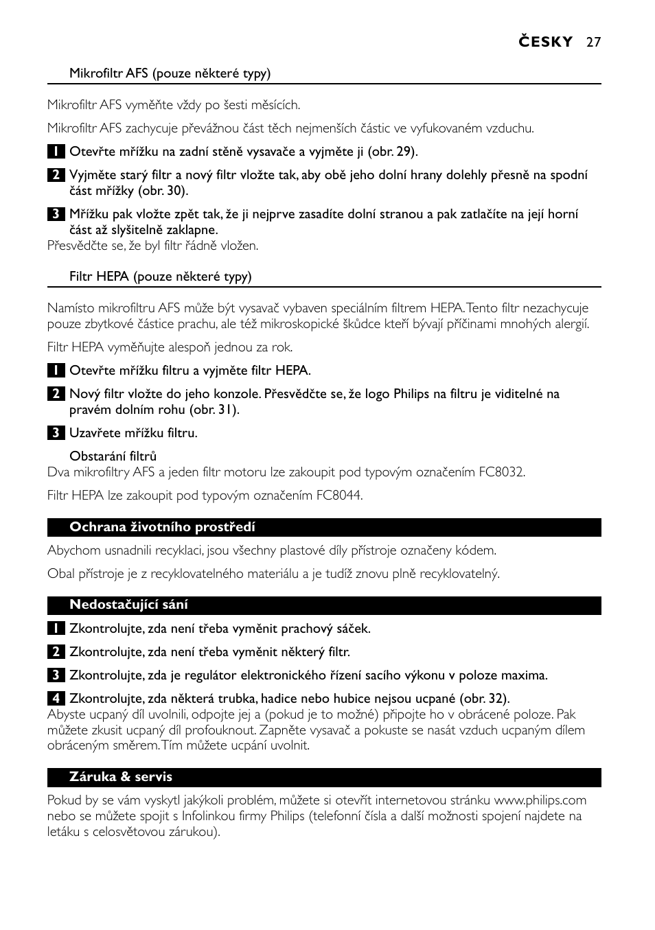 Philips FC8424 User Manual | Page 27 / 76