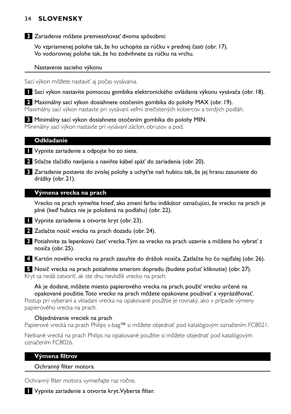 Philips FC8424 User Manual | Page 34 / 76