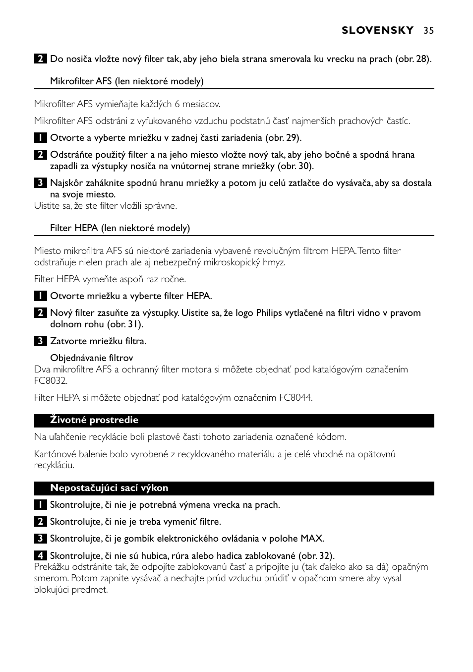 Philips FC8424 User Manual | Page 35 / 76