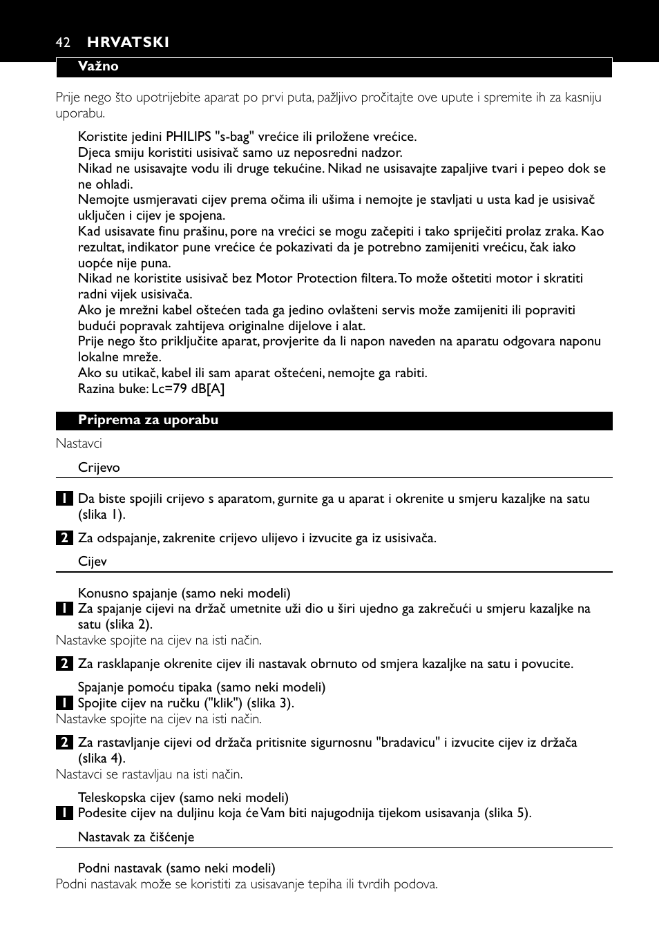 Hrvatski 42 | Philips FC8424 User Manual | Page 42 / 76