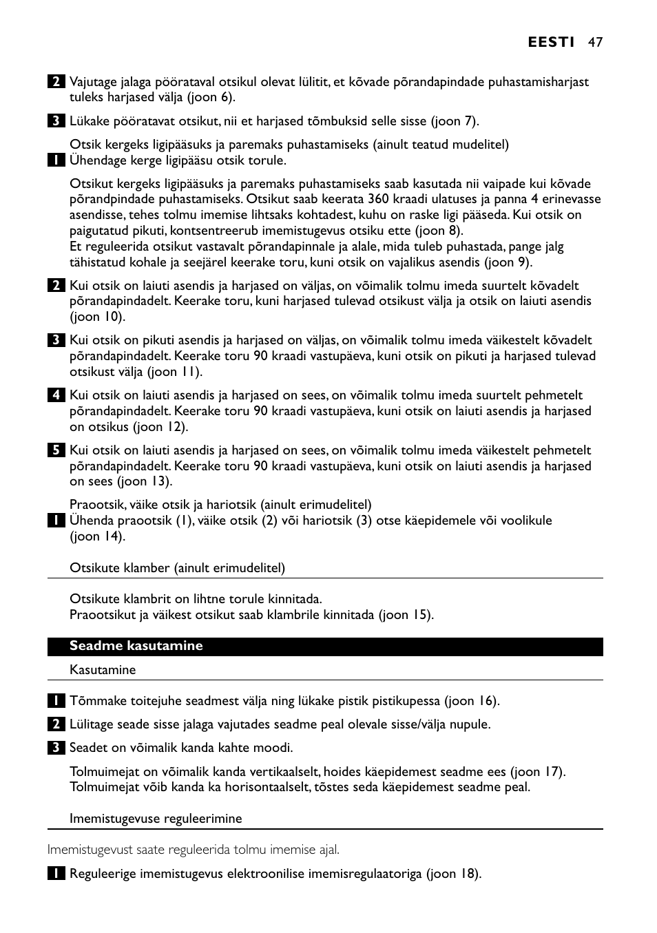 Philips FC8424 User Manual | Page 47 / 76