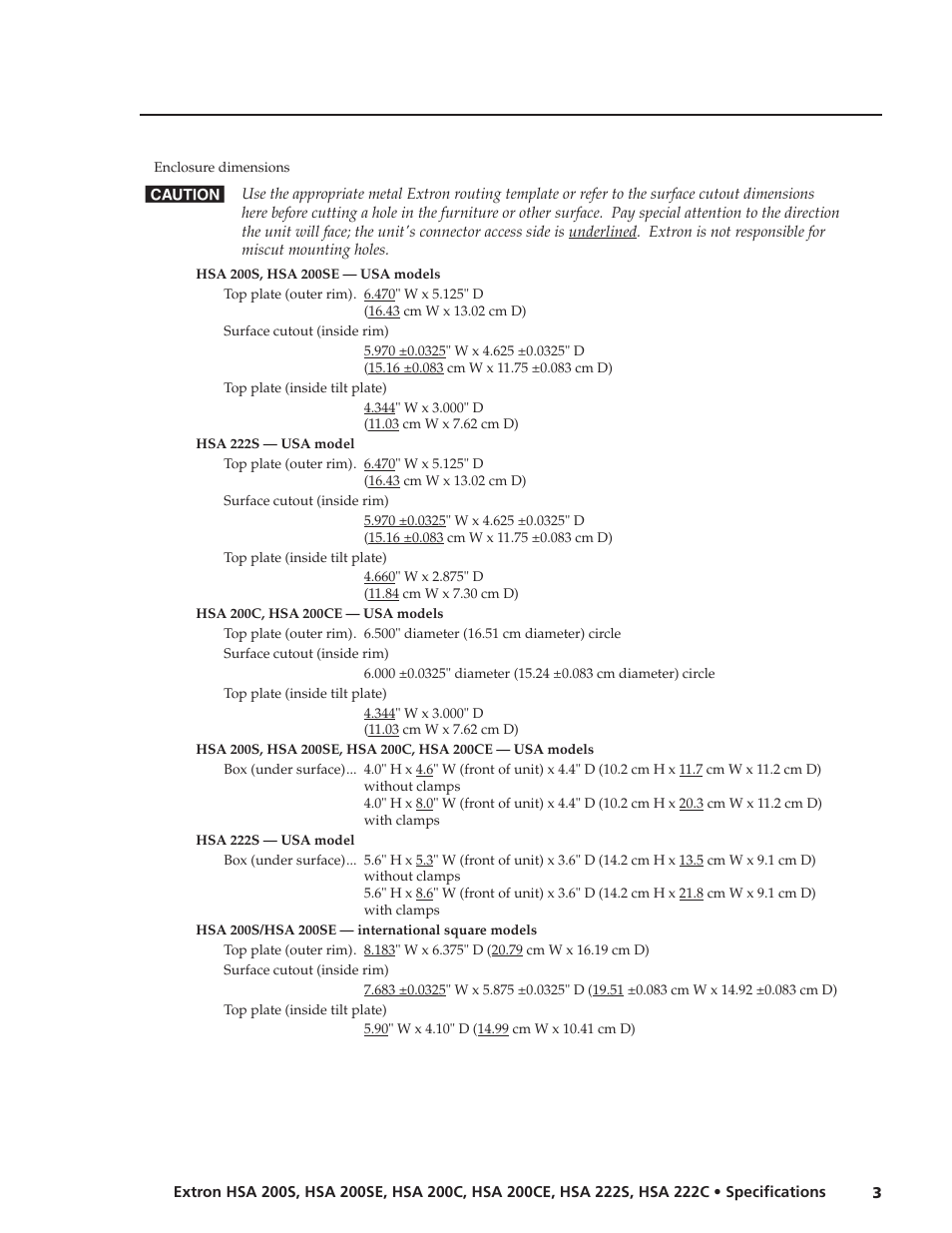 Extron electronic Network Device HSA 200 User Manual | Page 3 / 4