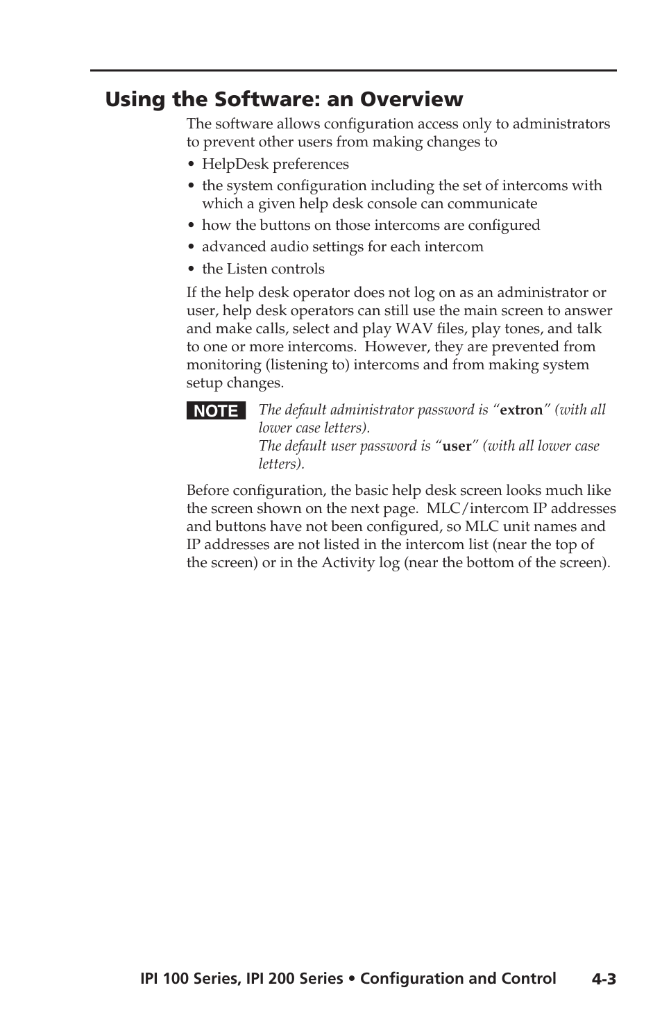 Using the software: an overview | Extron electronic IPI 100 Series User Manual | Page 35 / 100