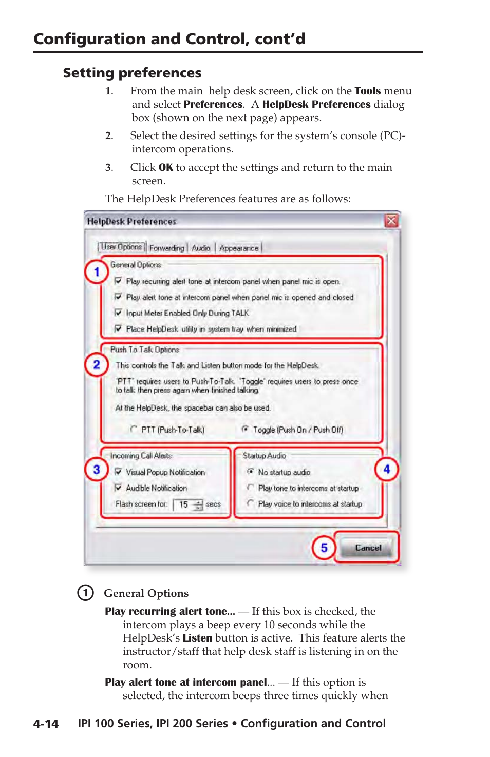 Setting preferences, Setting preferences -14, Configuration and control, cont’d | Extron electronic IPI 100 Series User Manual | Page 46 / 100