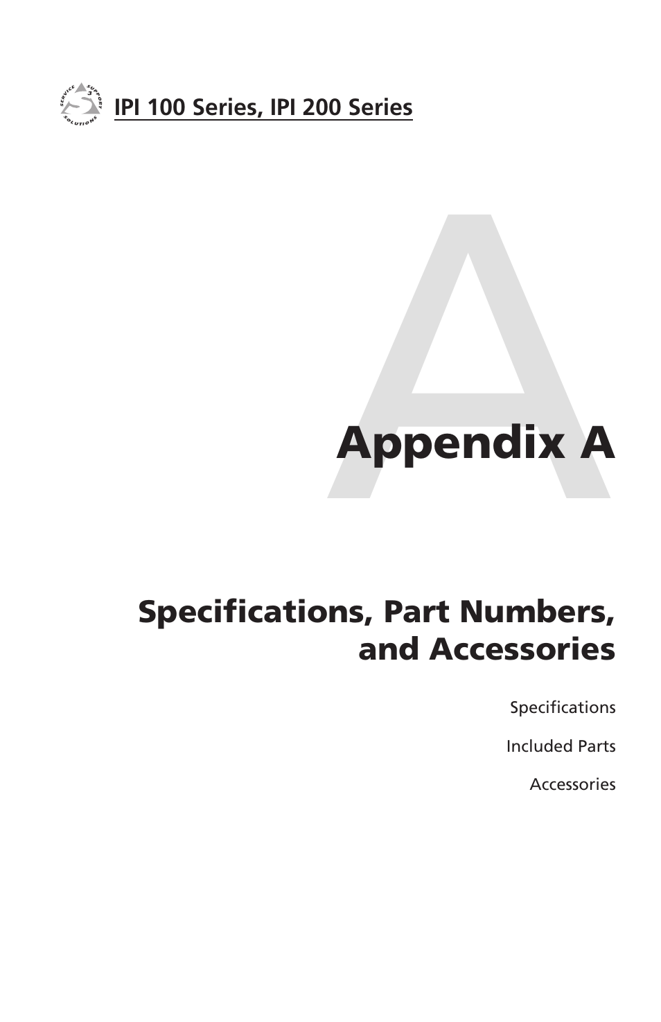 Appendix a • specifications, part numbers, and, Accessories | Extron electronic IPI 100 Series User Manual | Page 91 / 100