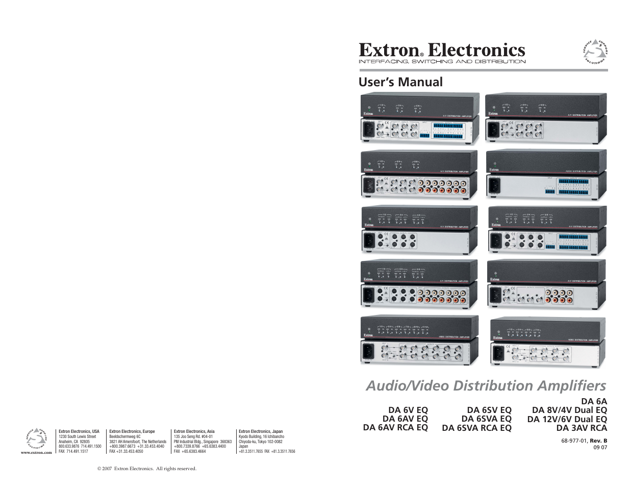 Extron Electronics DA 6V EQ User Manual | 22 pages