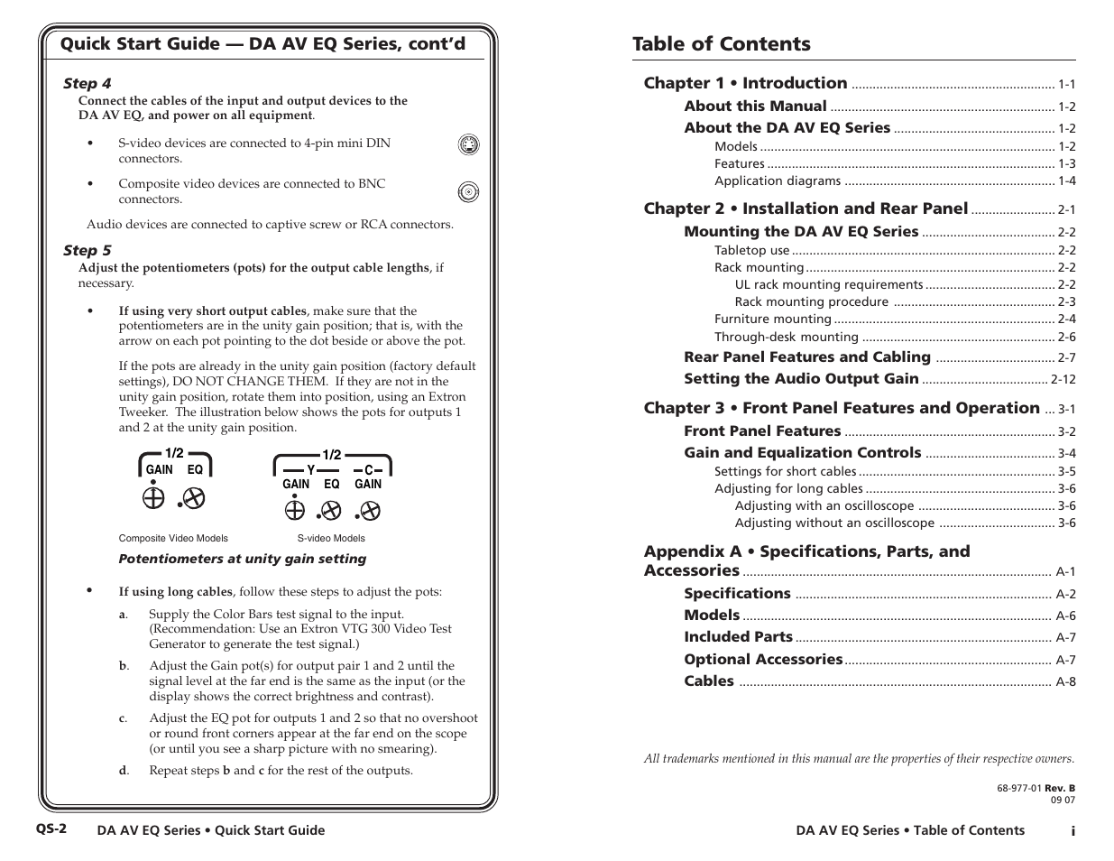 Extron Electronics DA 6V EQ User Manual | Page 5 / 22