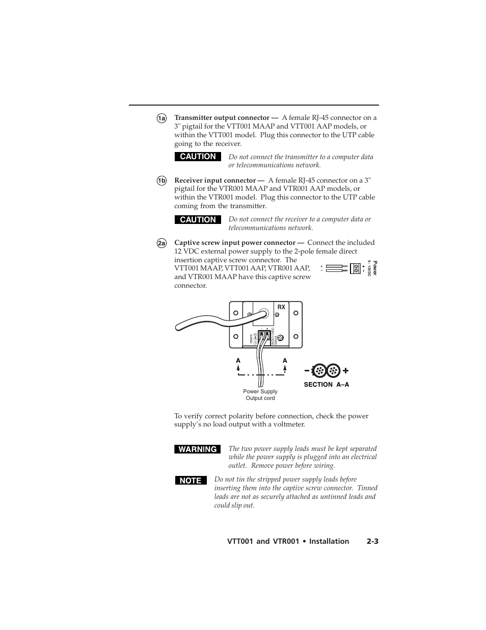 Extron electronic Twisted Pair Receiver VTR001 User Manual | Page 15 / 40