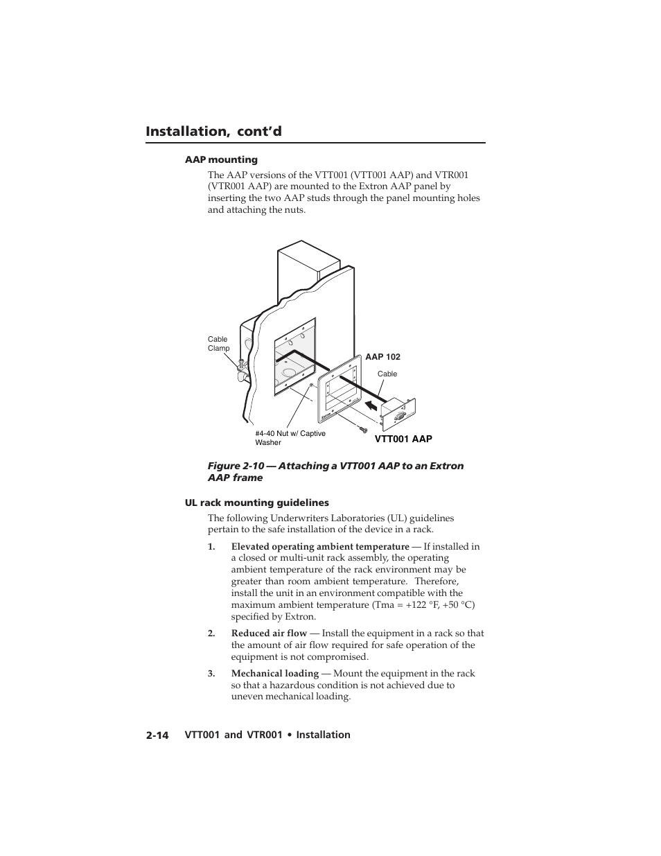 Installation, cont’d | Extron electronic Twisted Pair Receiver VTR001 User Manual | Page 26 / 40