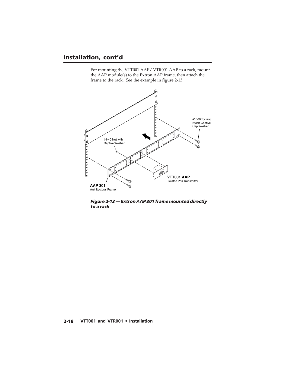 Installation, cont’d | Extron electronic Twisted Pair Receiver VTR001 User Manual | Page 30 / 40