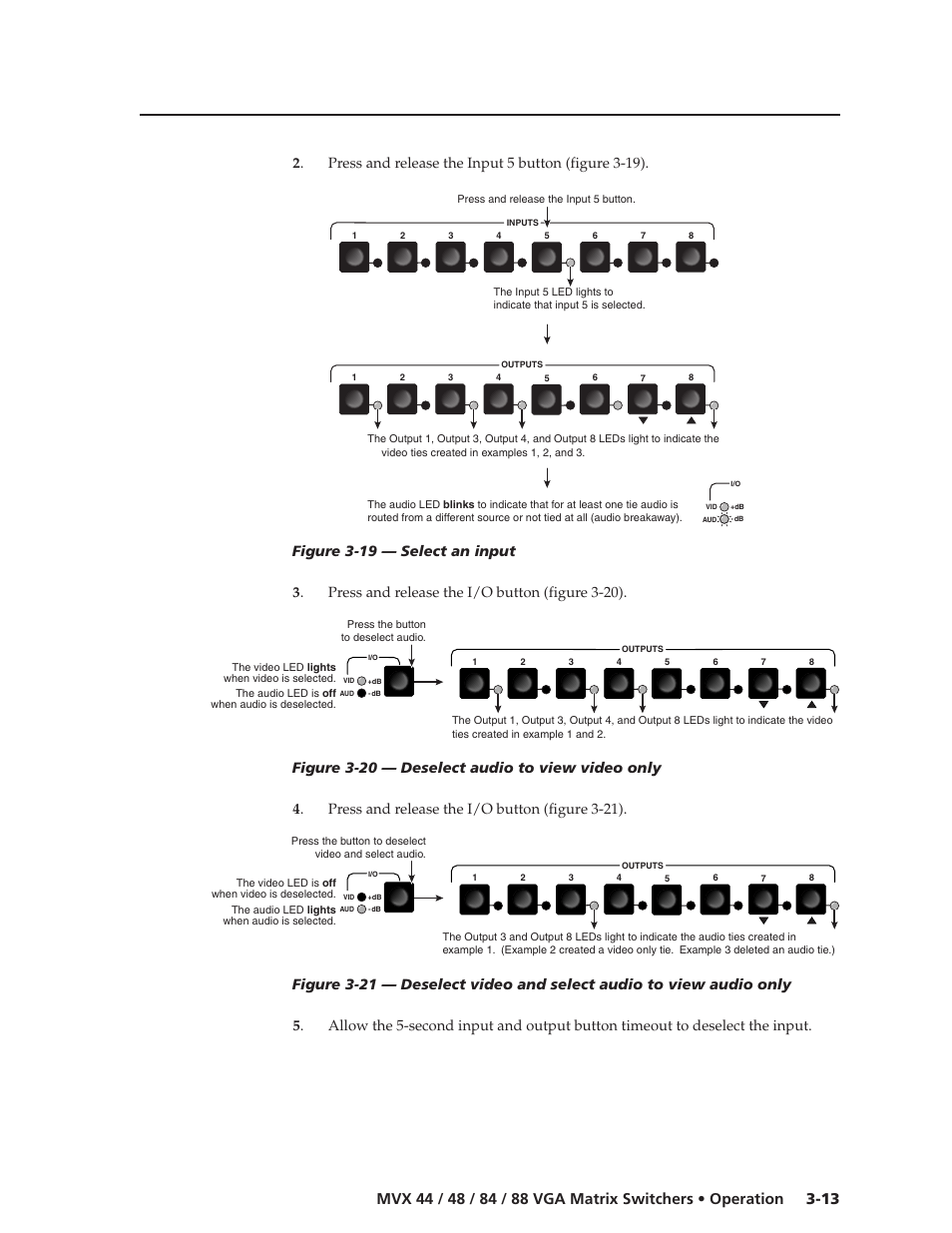 Press and release the input 5 button (figure 3-19) | Extron electronic MVX 44 series User Manual | Page 29 / 78